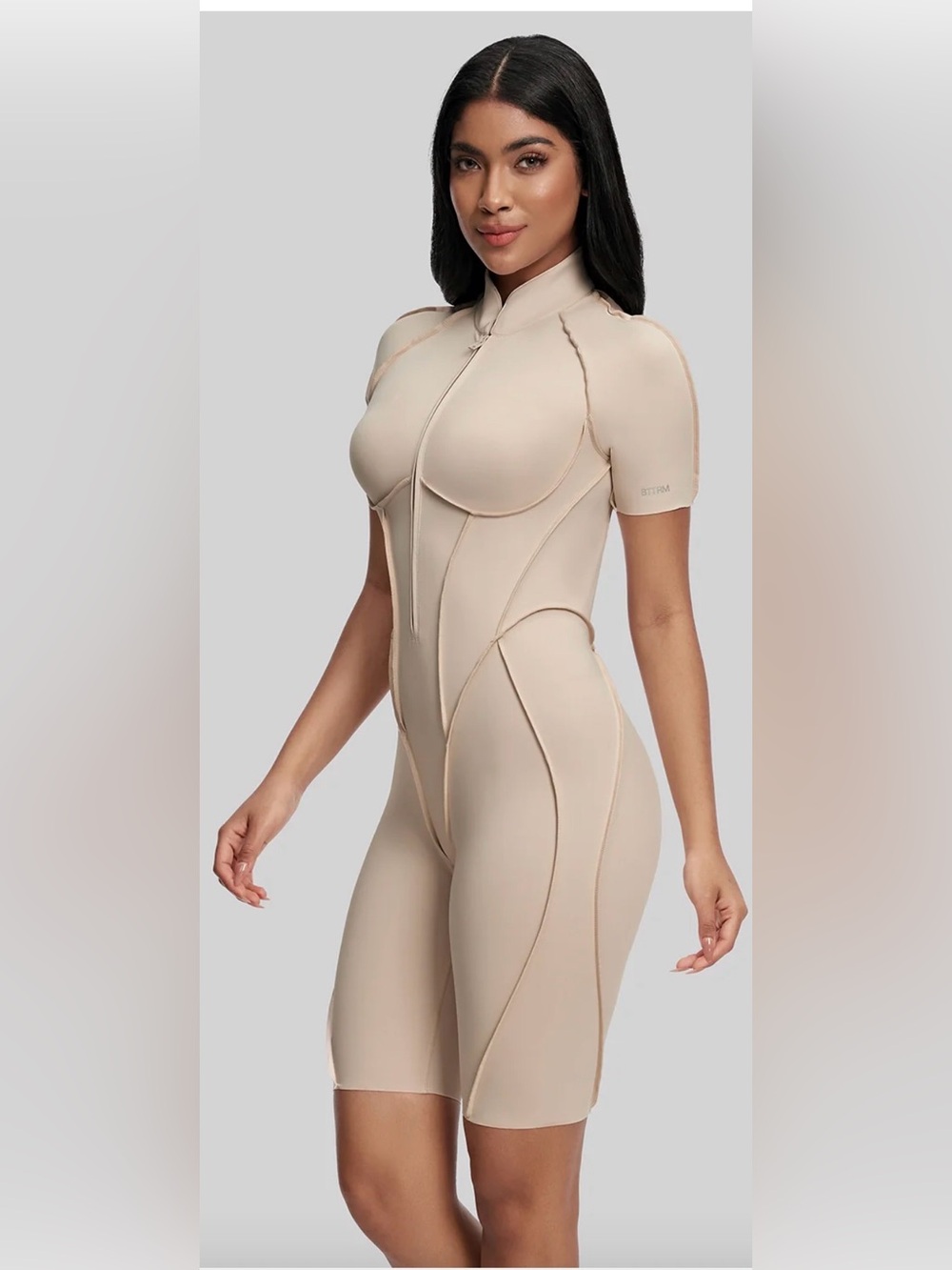 “Better Me” brand Iconic Catsuit Elegant Cream Jumpsuit with Open Back -M